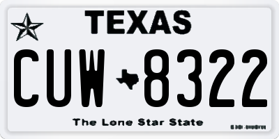 TX license plate CUW8322