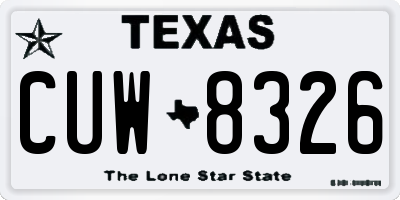 TX license plate CUW8326