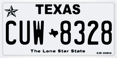 TX license plate CUW8328