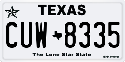 TX license plate CUW8335