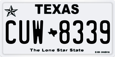 TX license plate CUW8339