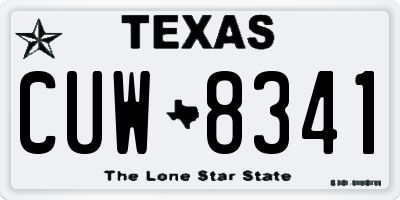 TX license plate CUW8341
