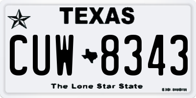TX license plate CUW8343