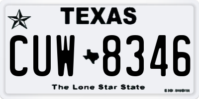 TX license plate CUW8346