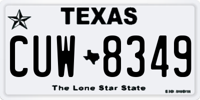 TX license plate CUW8349