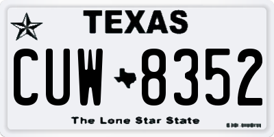 TX license plate CUW8352