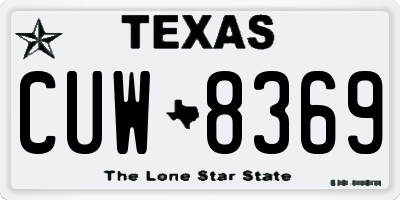 TX license plate CUW8369