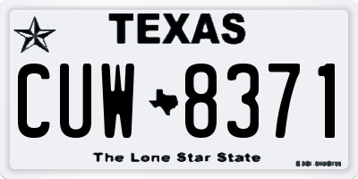 TX license plate CUW8371