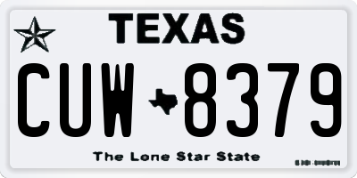 TX license plate CUW8379