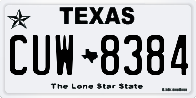 TX license plate CUW8384