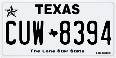 TX license plate CUW8394