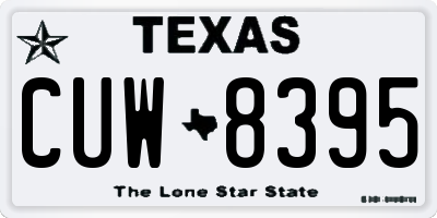 TX license plate CUW8395