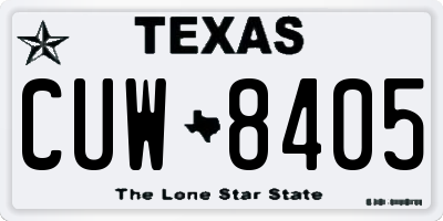 TX license plate CUW8405