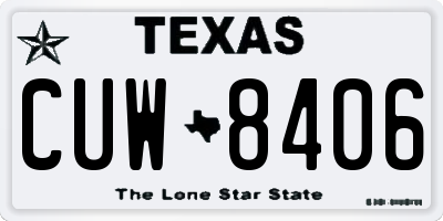 TX license plate CUW8406