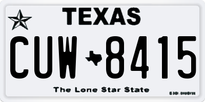 TX license plate CUW8415