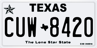 TX license plate CUW8420