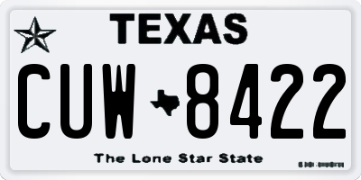 TX license plate CUW8422
