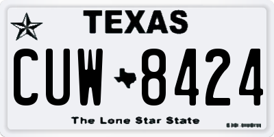 TX license plate CUW8424