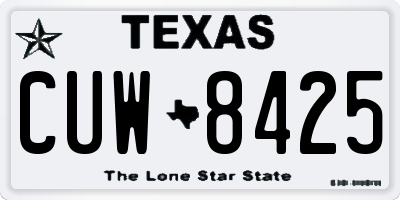 TX license plate CUW8425