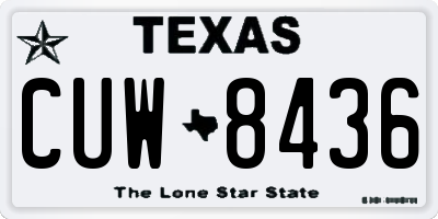 TX license plate CUW8436