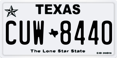 TX license plate CUW8440