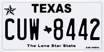 TX license plate CUW8442