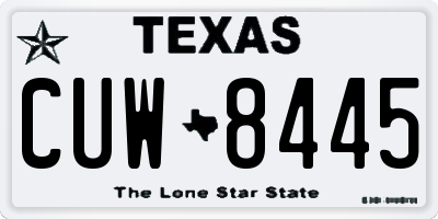 TX license plate CUW8445