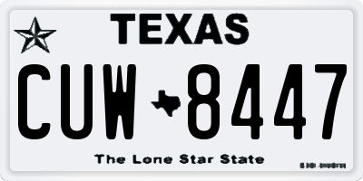 TX license plate CUW8447