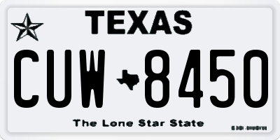 TX license plate CUW8450
