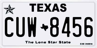 TX license plate CUW8456