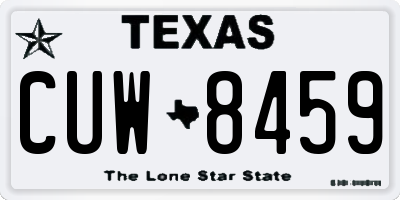 TX license plate CUW8459