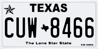 TX license plate CUW8466