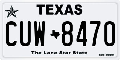 TX license plate CUW8470