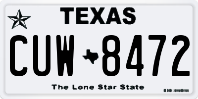 TX license plate CUW8472