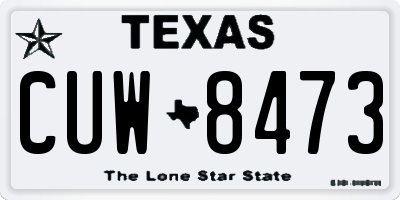 TX license plate CUW8473