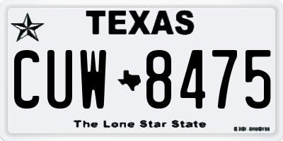 TX license plate CUW8475