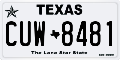 TX license plate CUW8481