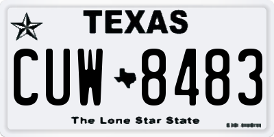 TX license plate CUW8483