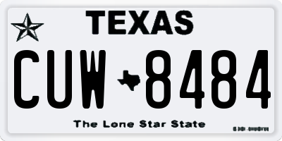 TX license plate CUW8484