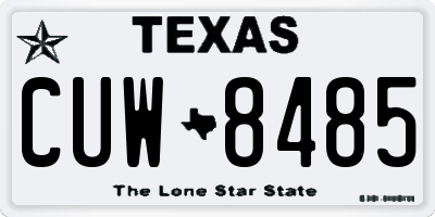 TX license plate CUW8485