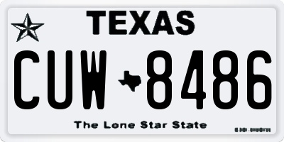 TX license plate CUW8486