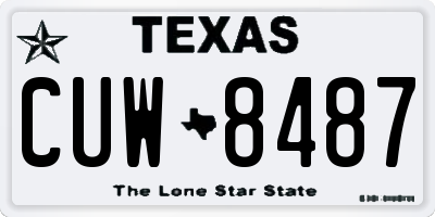 TX license plate CUW8487
