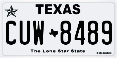 TX license plate CUW8489