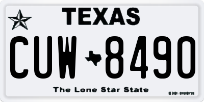 TX license plate CUW8490