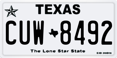TX license plate CUW8492