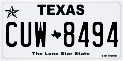 TX license plate CUW8494