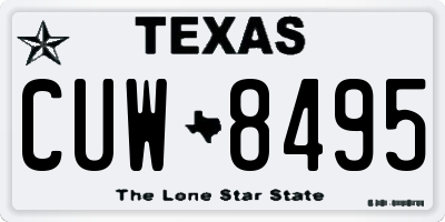 TX license plate CUW8495
