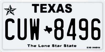 TX license plate CUW8496