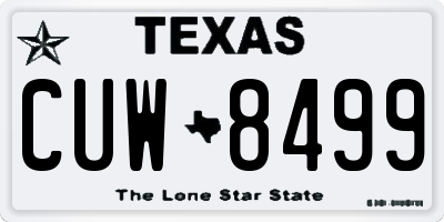 TX license plate CUW8499