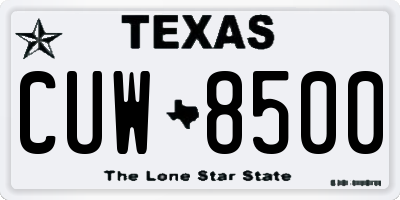 TX license plate CUW8500